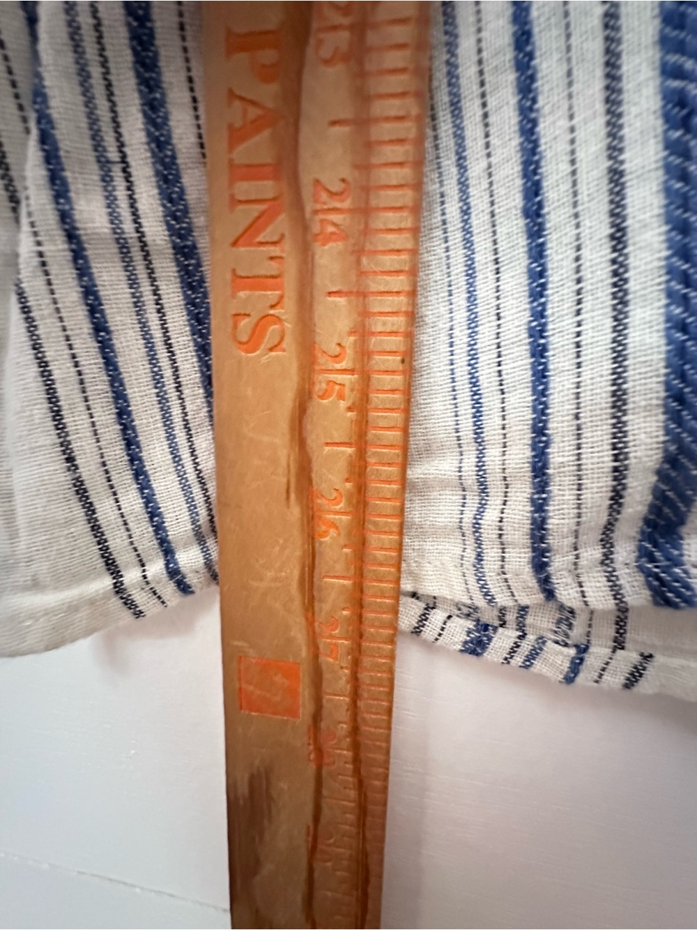 NEW Democracy S blue stripe linen blend off the shoulder top coastal vacation - Picture 11 of 14